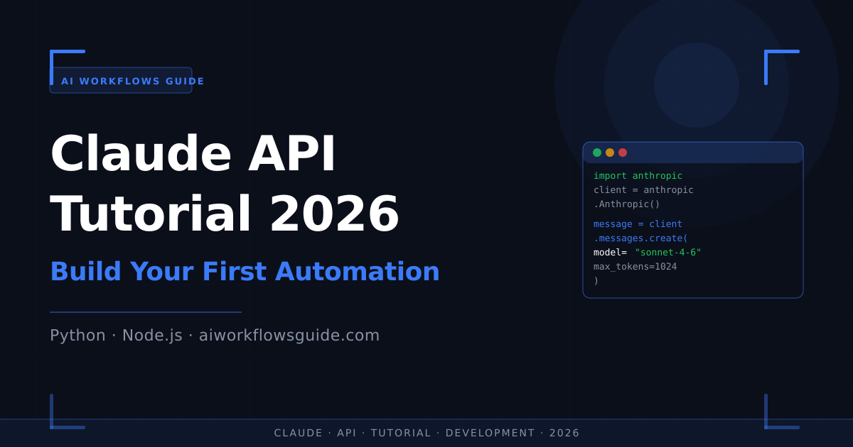 claude api tutorial 2026 getting started guide