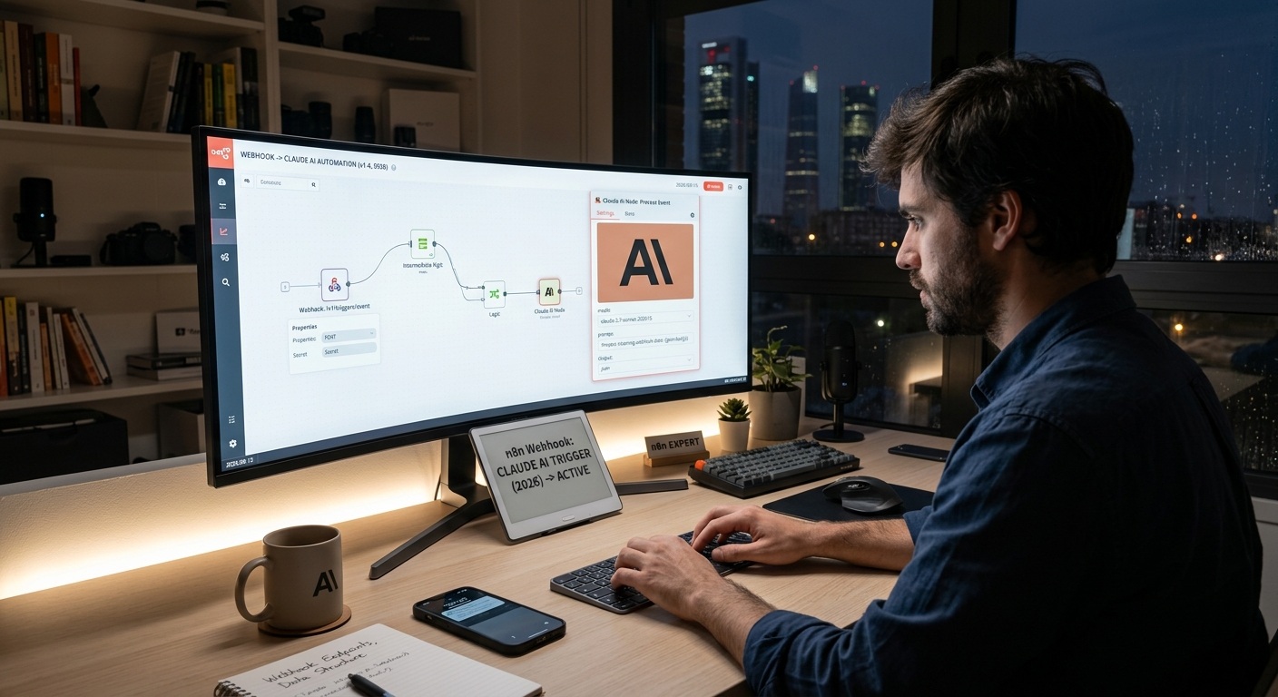 n8n webhook tutorial to trigger Claude AI workflows