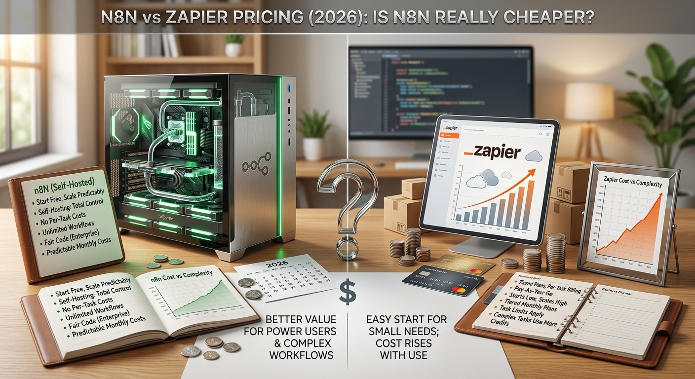n8n vs Zapier pricing comparison in 2026